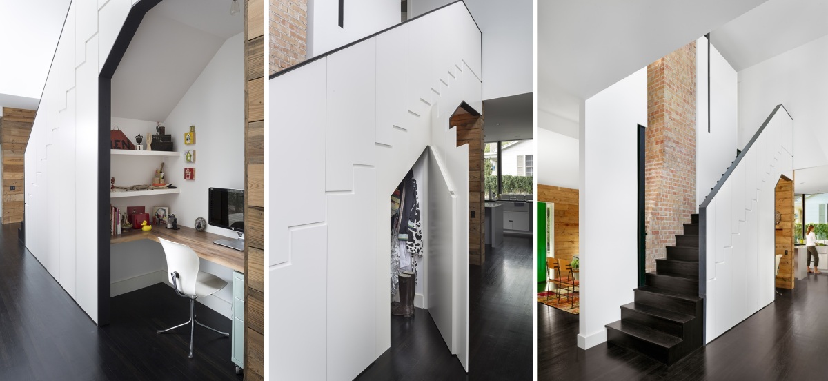 Modern interior design with staircase space saving