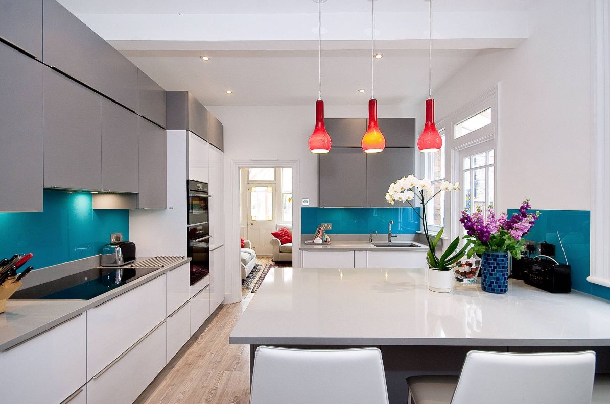 Modern kitchen design with two zones