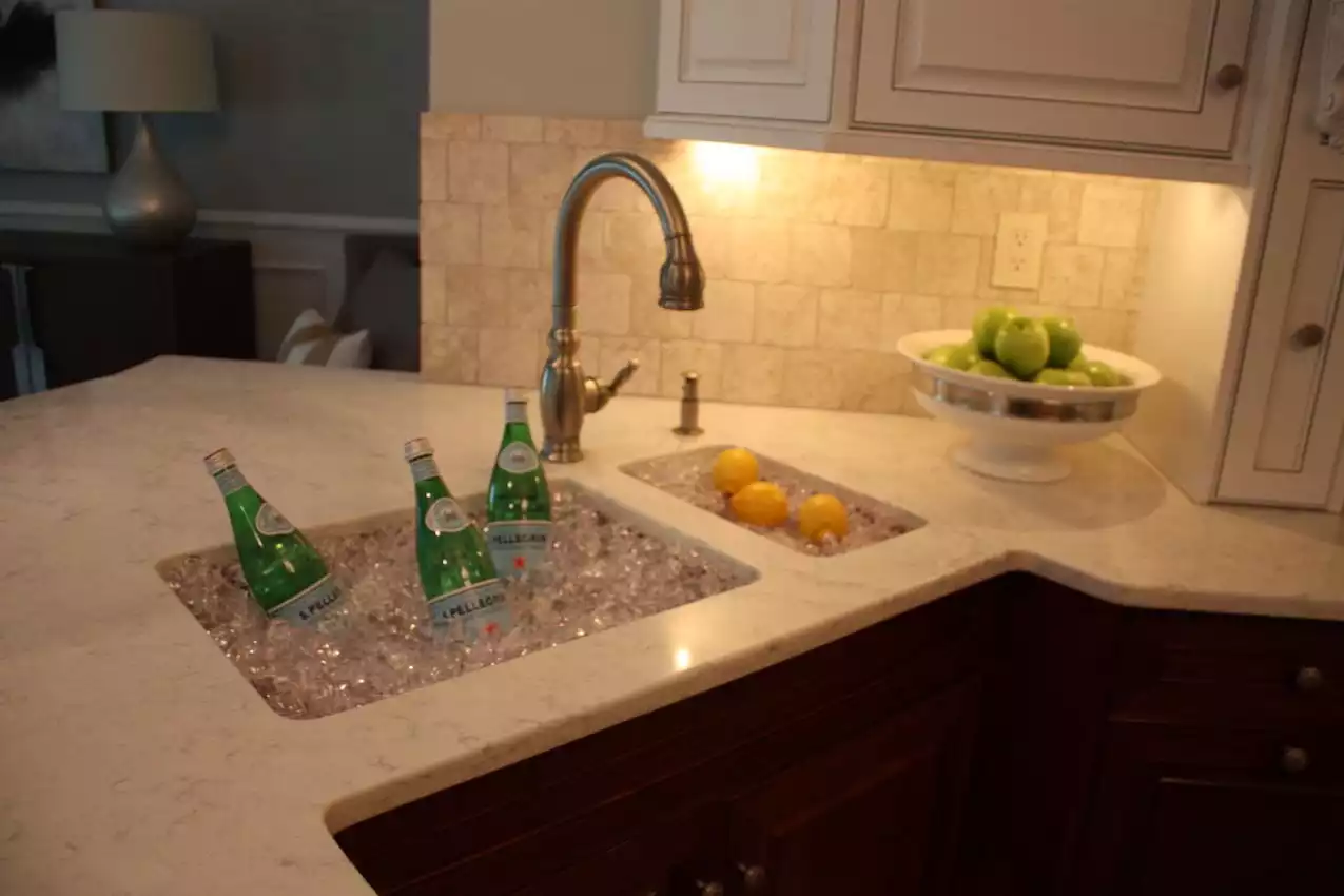 Modern kitchen sink with two bowls