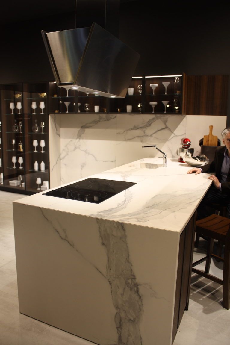 Modern marble kitchen with minimalist and sleek