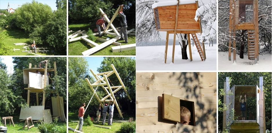 Sturdy treehouse with a modern design