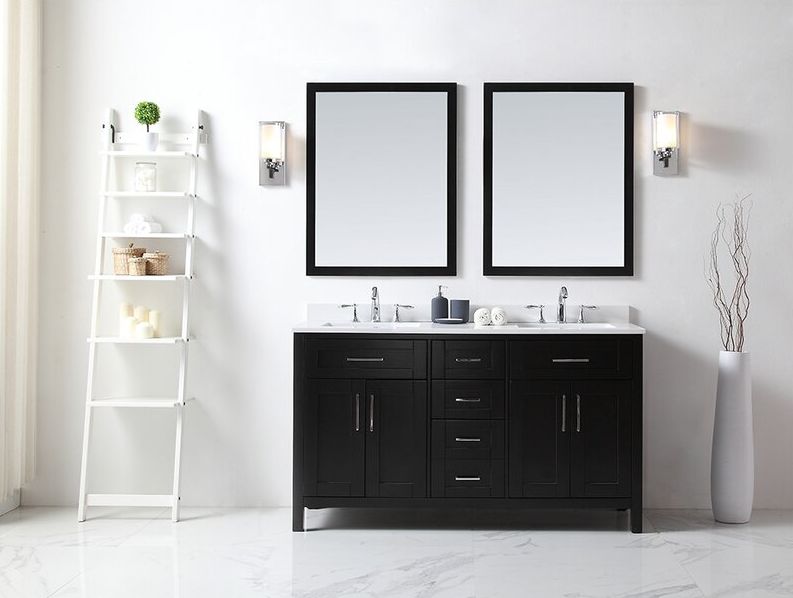 Modern vanity with a double sink top