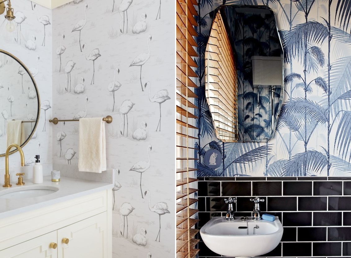 Modern wallpaper bathroom design