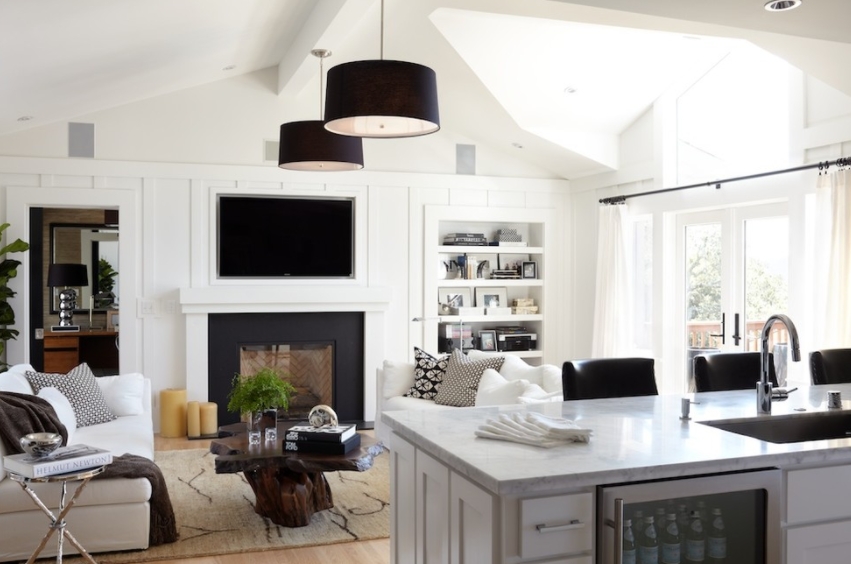 Modern white living room design