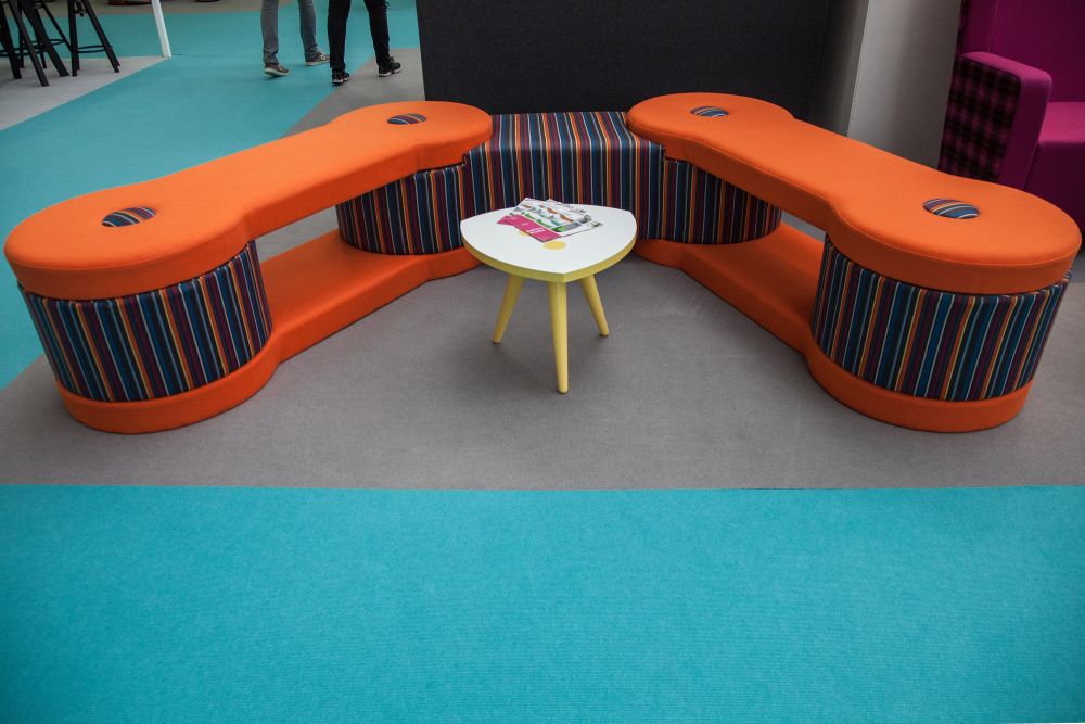 Modular brunel twin design bench in orange