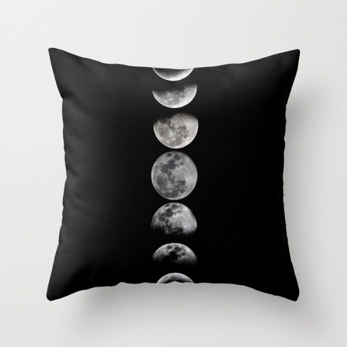 Moon phase throw pillow