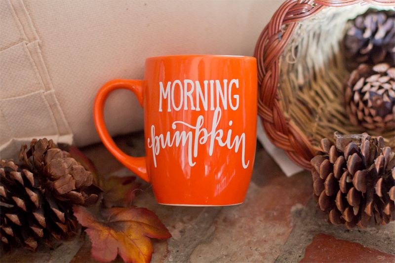 Morning orange pumpkin mug