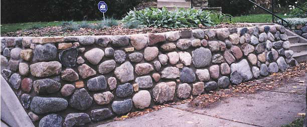 Mortared Stone Retaining Wall