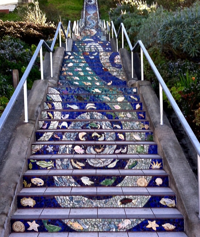 stair design mosaic steps in san francisco