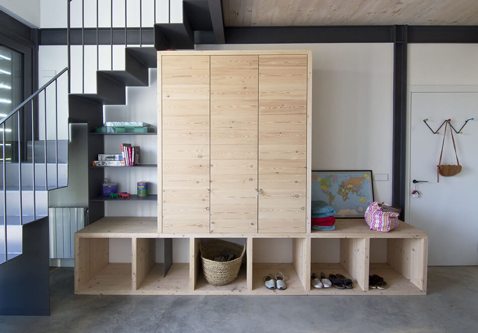 Mudroom with modern storage space