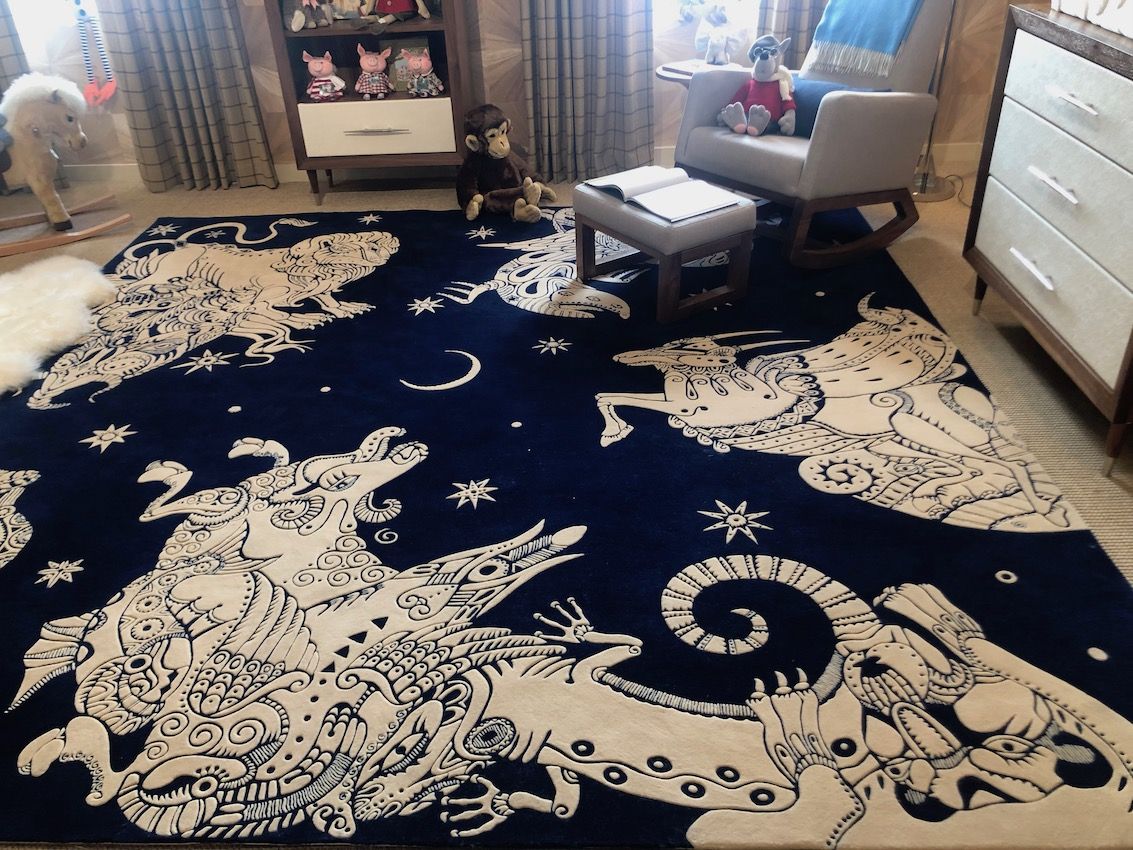 NYC Holiday House carpet in blue