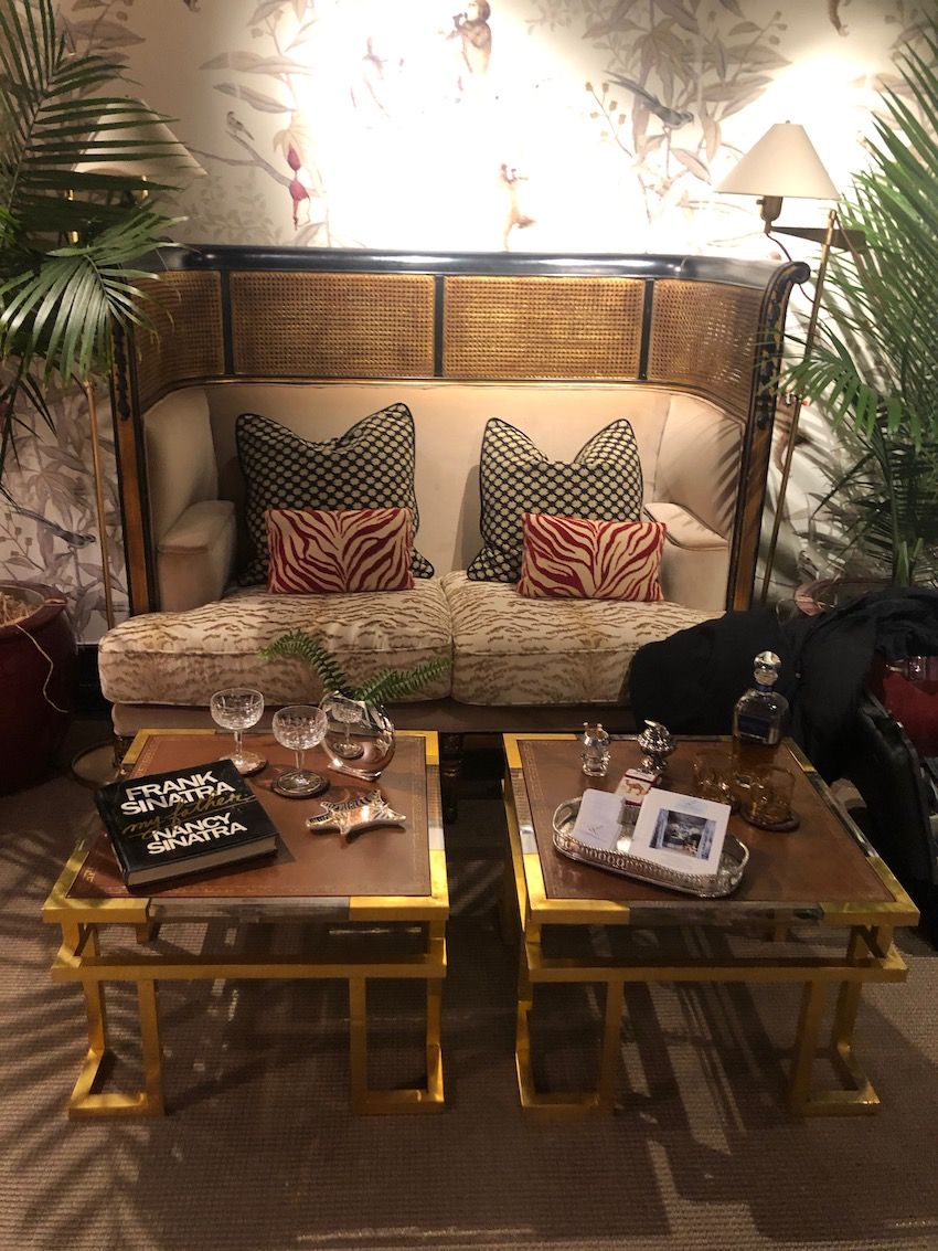NYC Holiday House comfortable seating brass tables