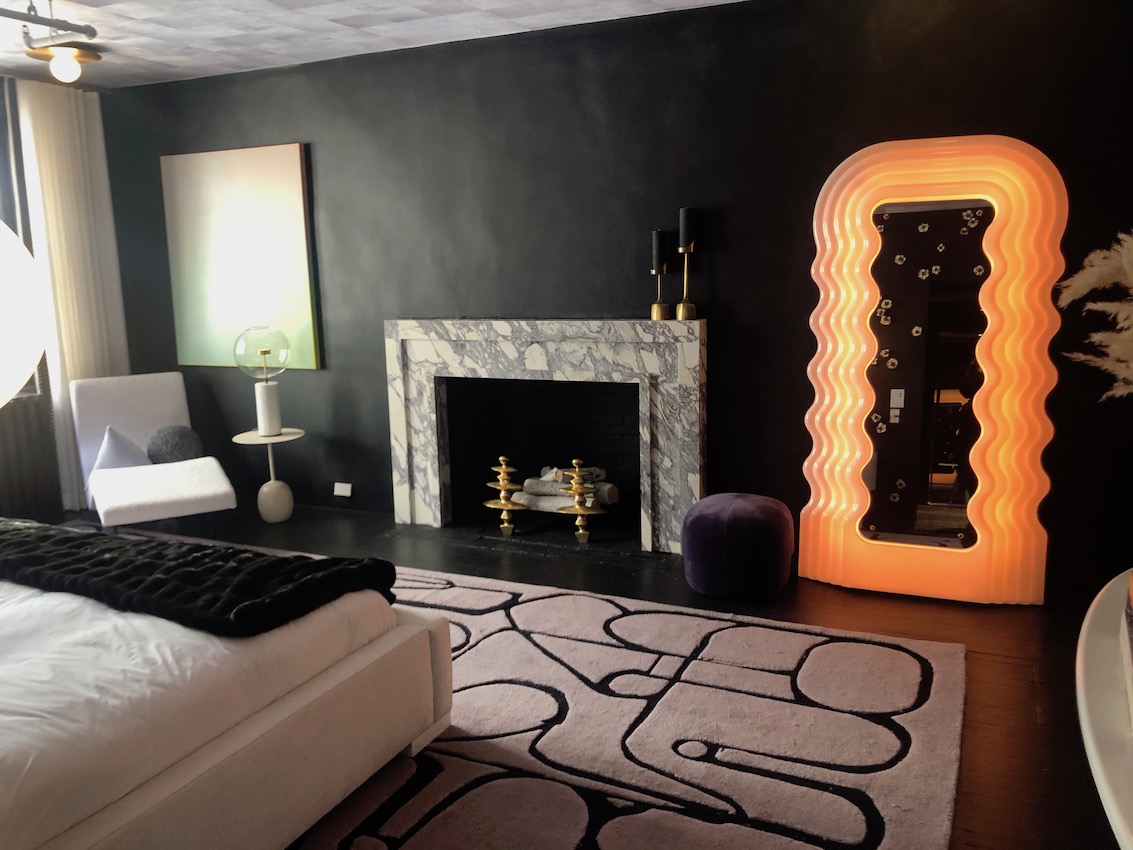 NYC Holiday House fireplace bedroom