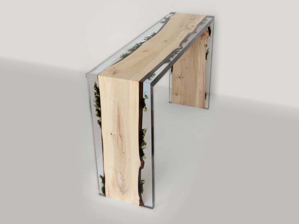 Narrow Alcarol Trail console Moss and resin
