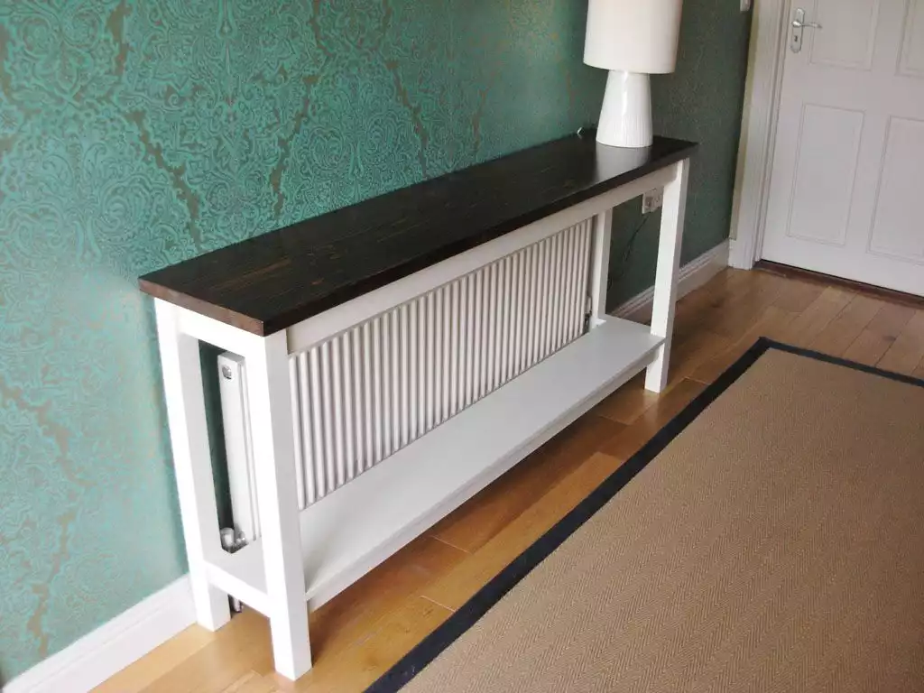 Narrow table to cover the radiator