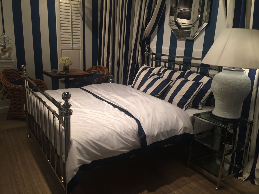 Nautical Striped Bedroom Design Idea