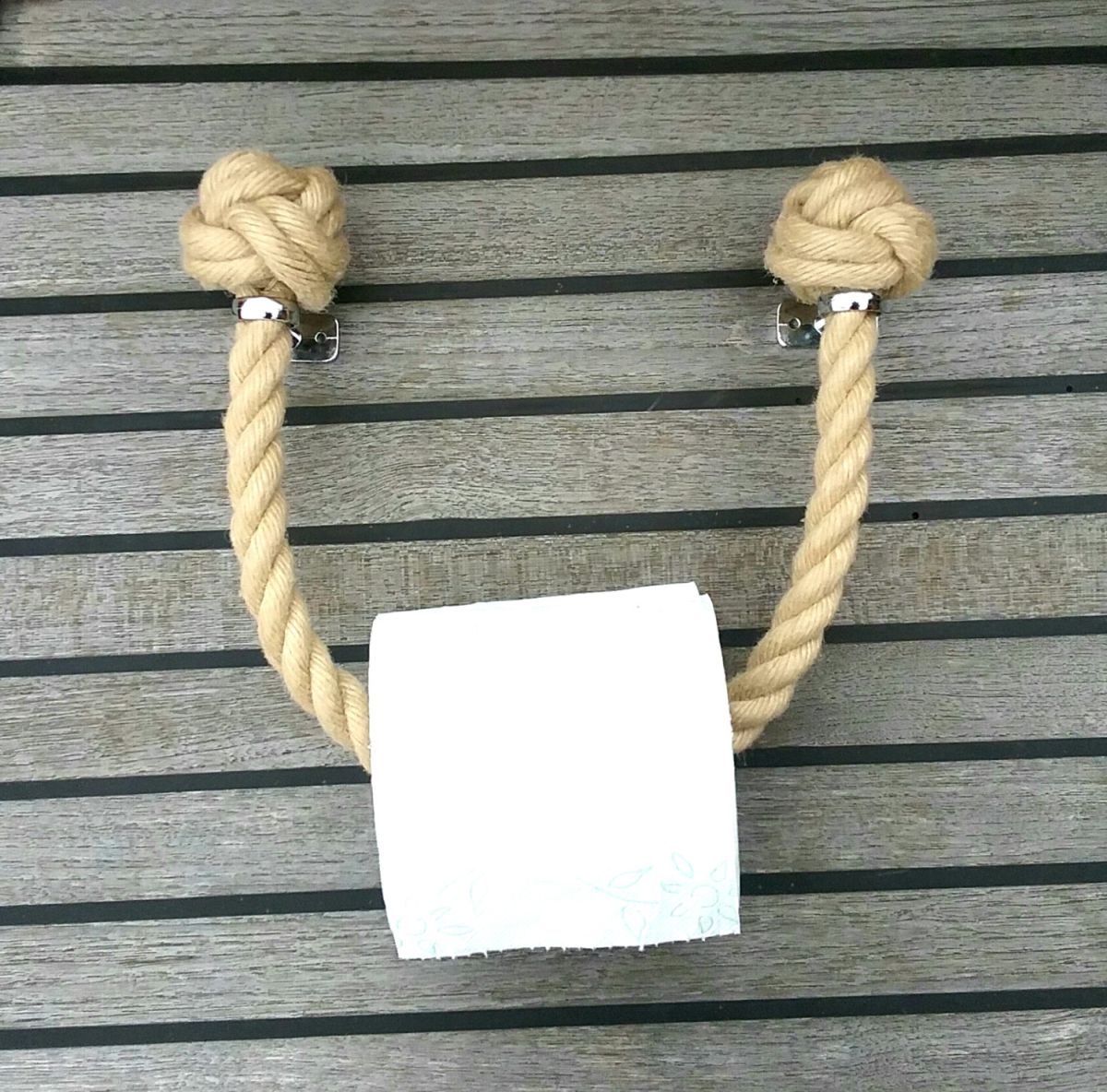 Nautical rope toilet paper holder