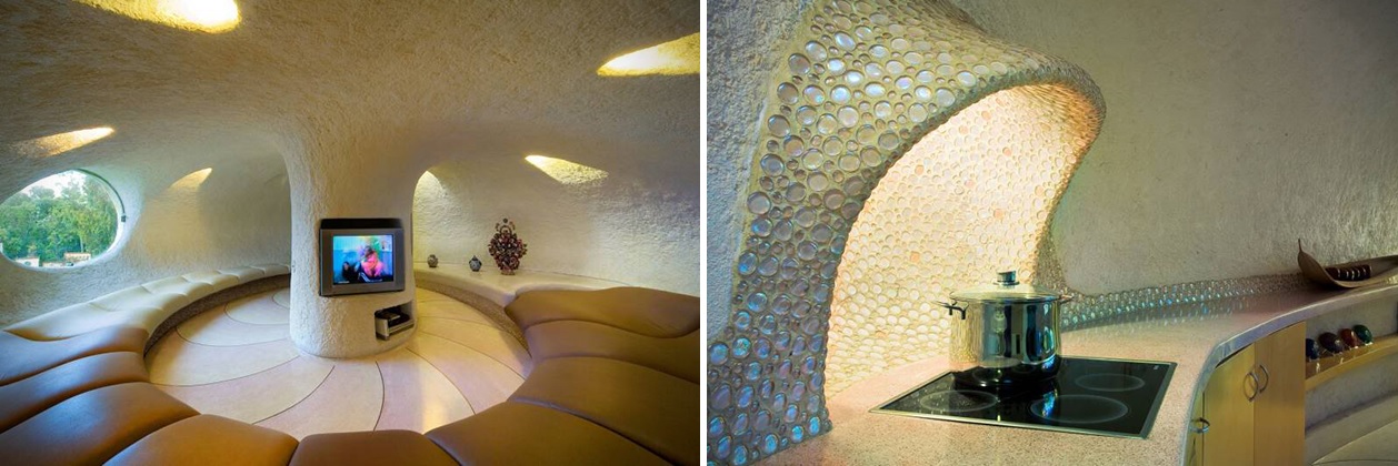 Nautilius giant shell house in Mexico city interior design