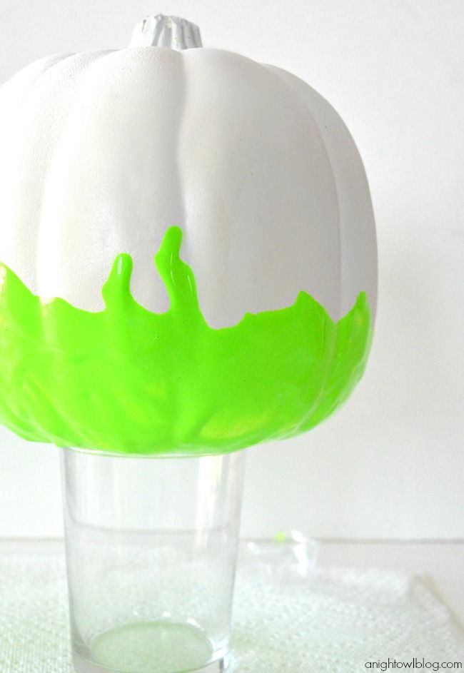 Neon Paint Dipped Pumpkins