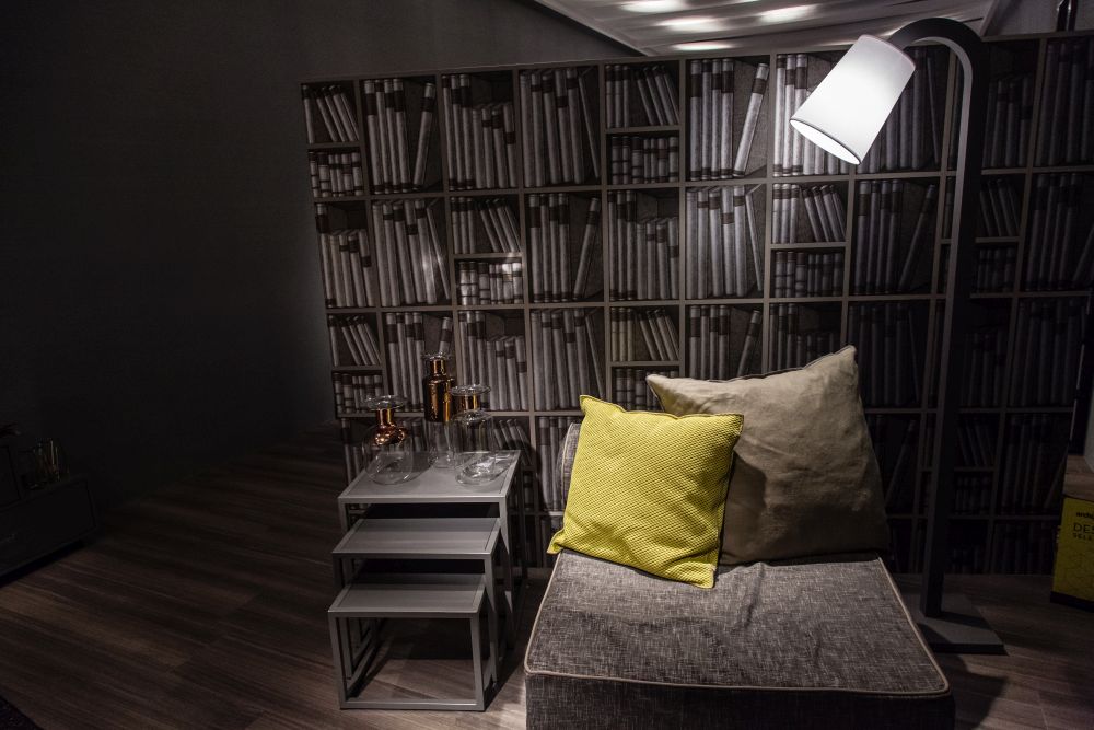 Personalize the space with some wallpaper for a nice backdrop