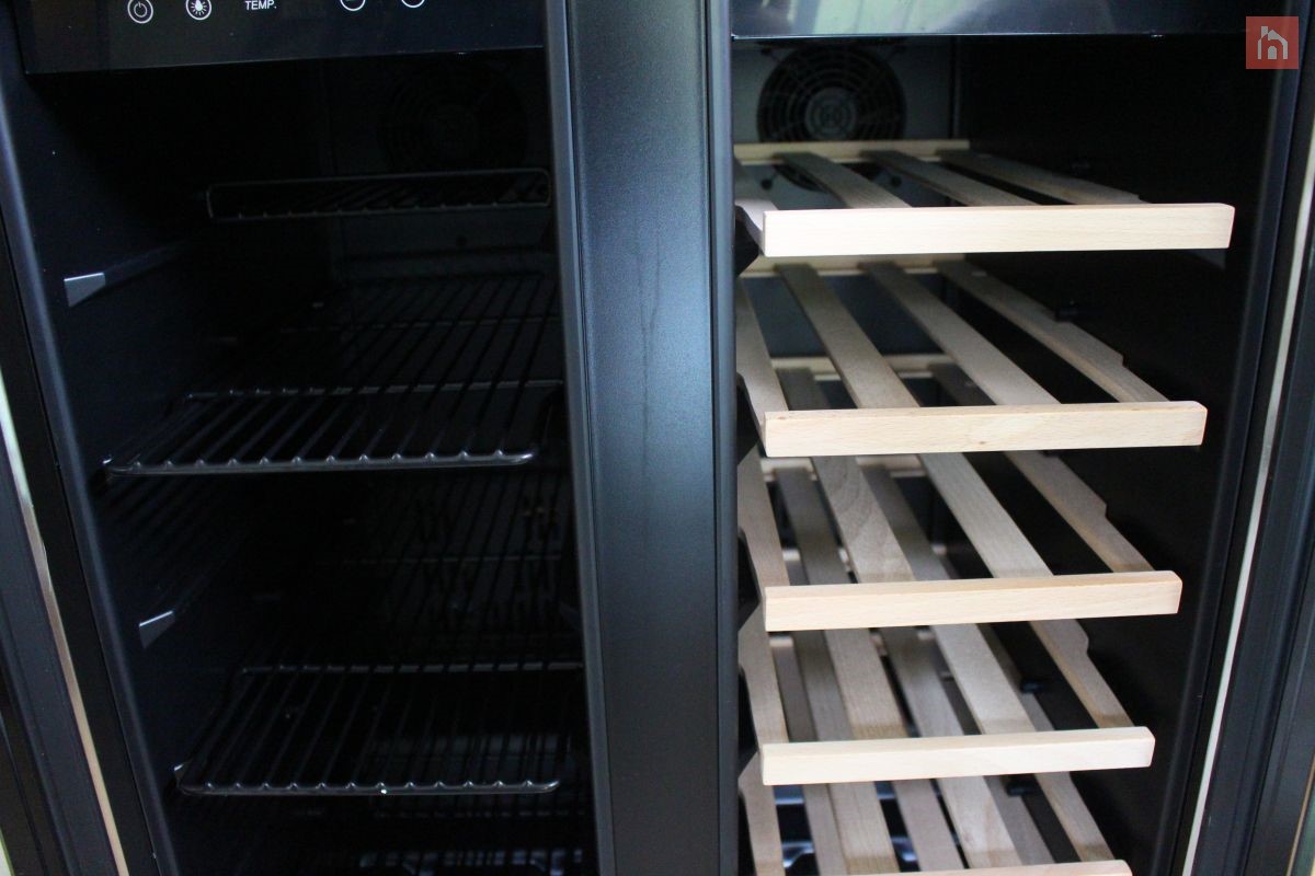 NewAir 24” Premium Built in Dual Zone 18 Bottle and 58 Can French Door Wine and Beverage Fridge feature