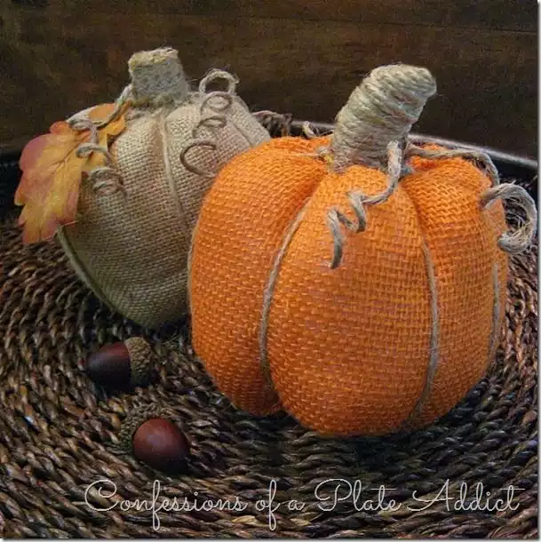 No sewing burlap pumpkins