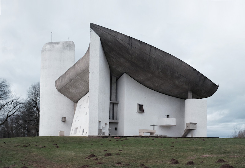 The Ronchamp church designed by Le Corbusier 