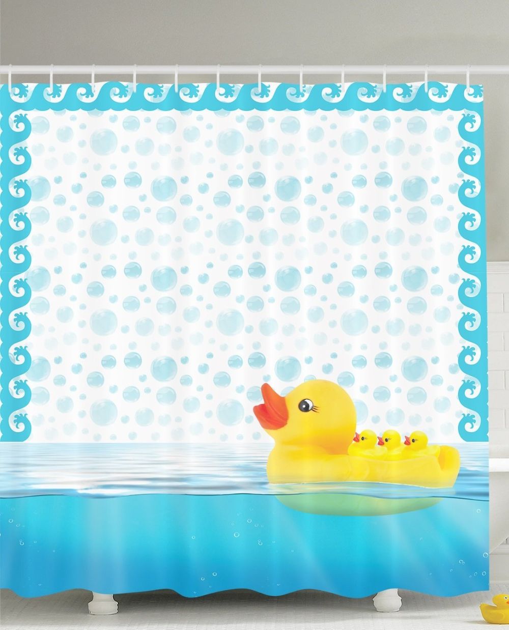 Nursery Decor Cute Little Rubber Ducks Shower curtain