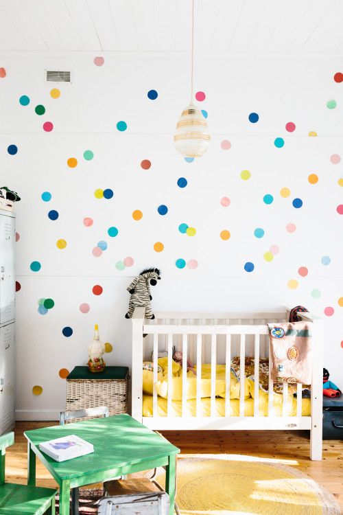 Nursery room with colorful dots