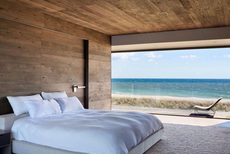 Ocean bedroom view Sagaponack House by Bates Masi Architects