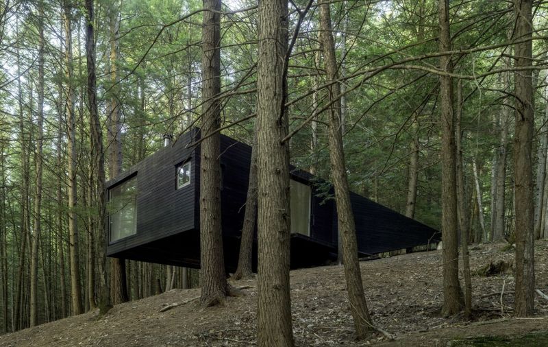 Off the grid retreat perched over a valley