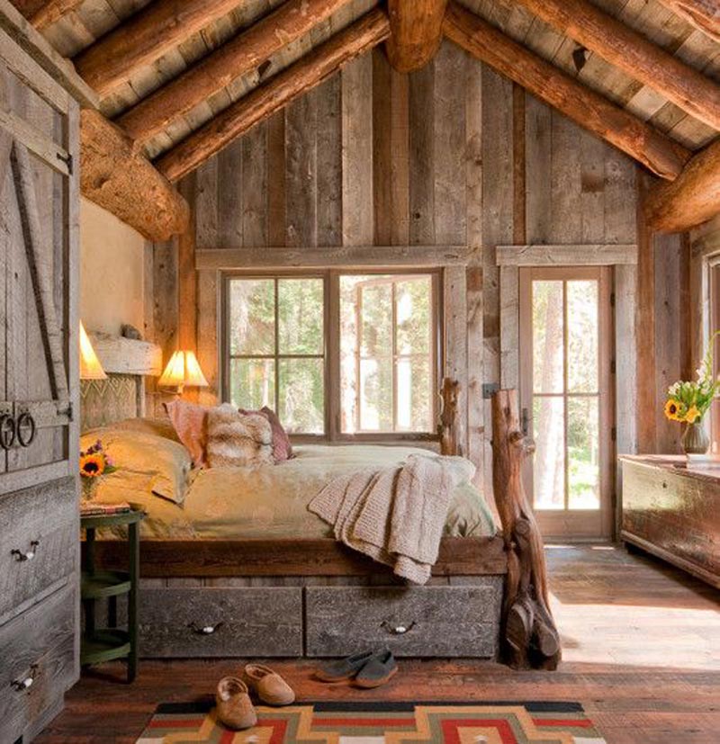 Old rustic bedroom with natural light