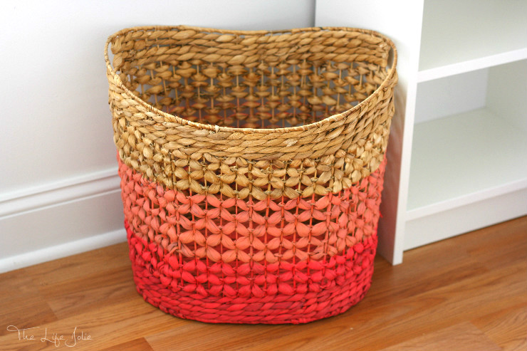 DIY Room Decor Ombre Basket to Organize Your Home