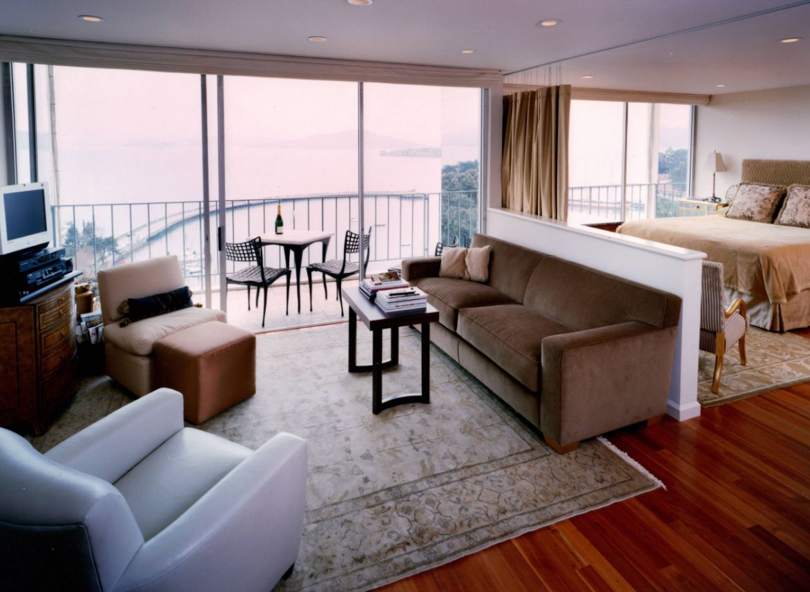 Open space bedroom and living room curtain room divider