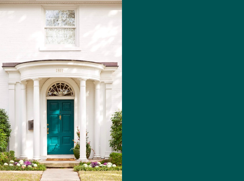 Opulent Dark Teal Front Door