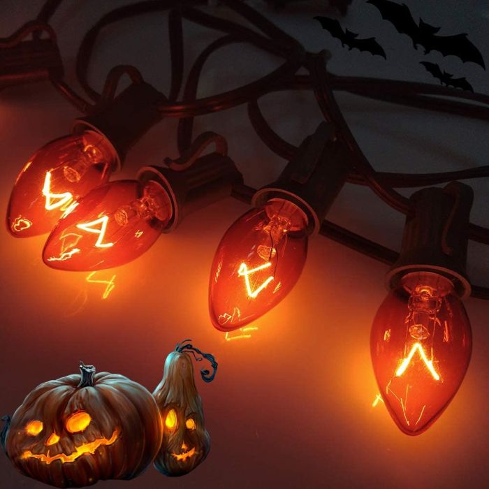 Orange Halloween Replacement Bulbs C7