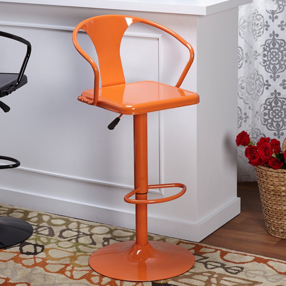 Orange Target Marketing Systems Adjustable Height Bar Stool