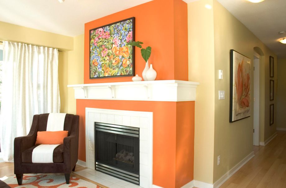 Orange fireplace design