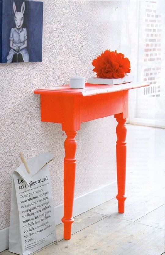 Orange side table