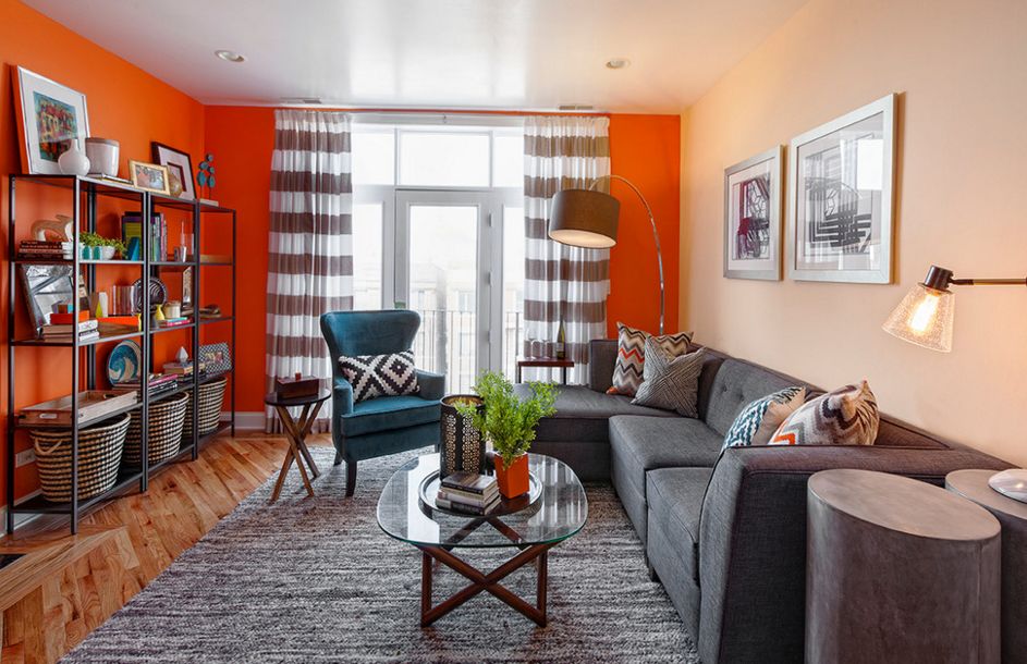 Orange walls for living room