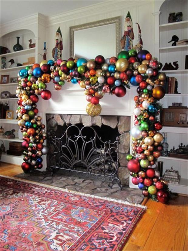 Ornament garland mantel