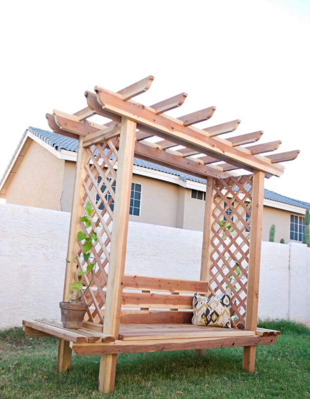 Outdoor Bench with Arbor