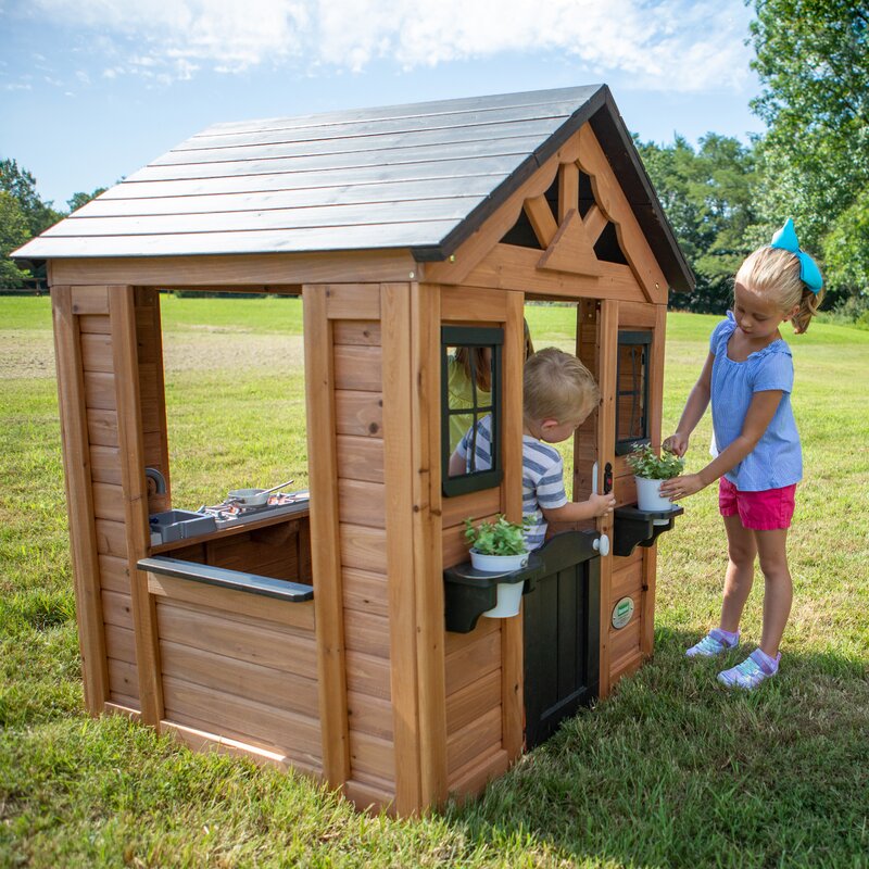 Outdoor Cedar Playhouse with Kitchen