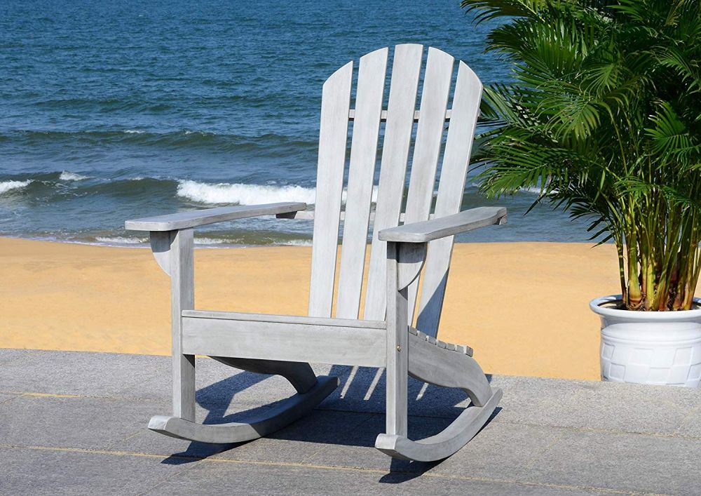 Outdoor Collection Brizio Grey Wash Rocking Adirondack Chair