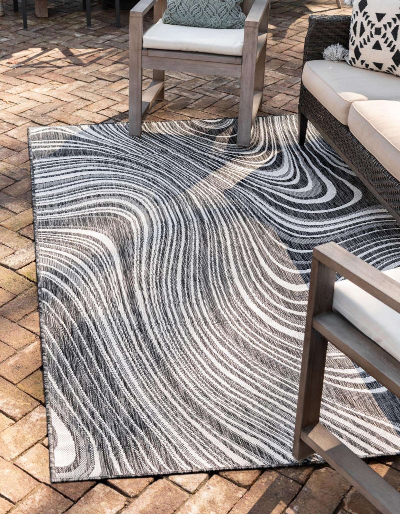 Outdoor Modern Rug black and white