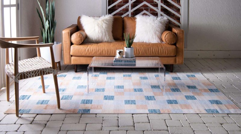 Outdoor Oasis Rug small geometric colorful squares