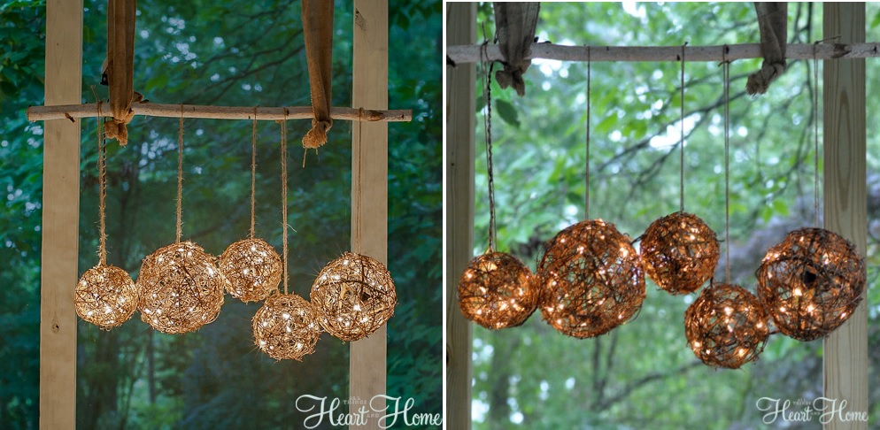 Outdoor balls chandelir DIY