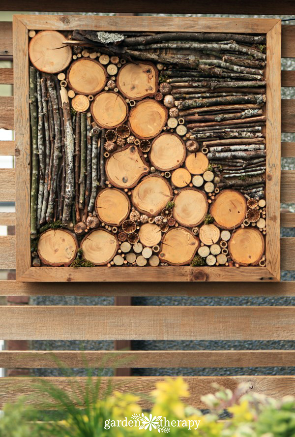 Outdoors with DIY Bug Hotel Fence Art