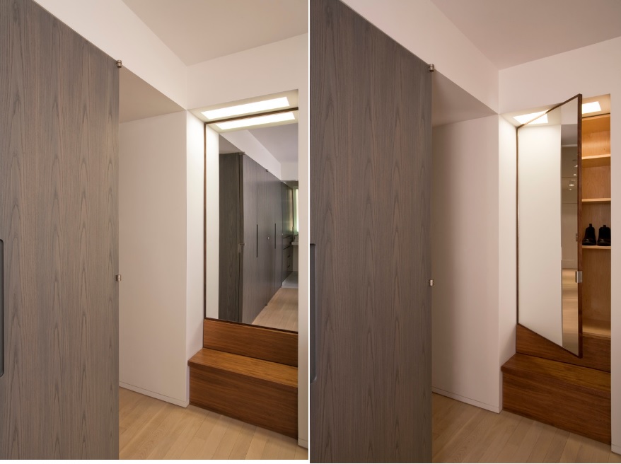 Over the door mirror hidding storage