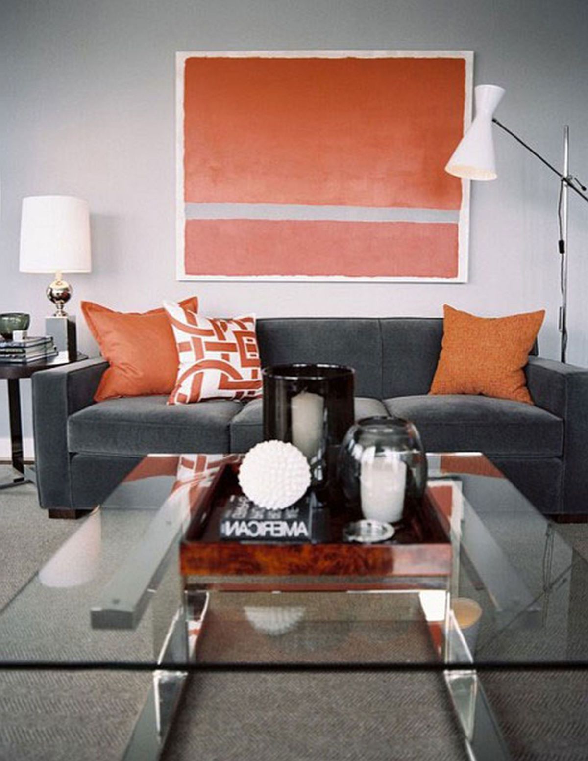 Oversized orange wall art